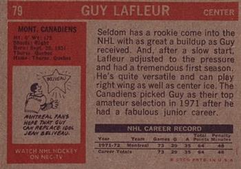 1972-73 Topps #79 Guy Lafleur Back