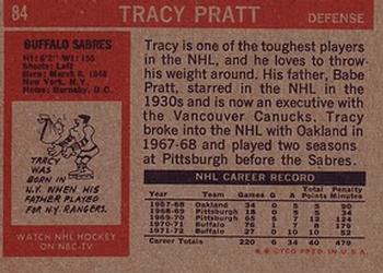 1972-73 Topps #84 Tracy Pratt Back