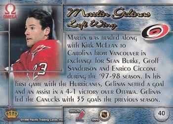1997-98 Pacific Omega - Copper #40 Martin Gelinas Back