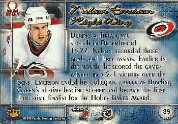 1997-98 Pacific Omega - Ice Blue #39 Nelson Emerson Back