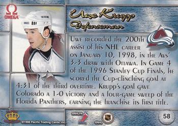 1997-98 Pacific Omega - Ice Blue #58 Uwe Krupp Back