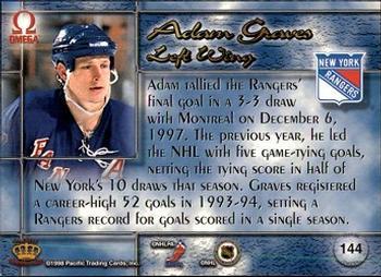 1997-98 Pacific Omega - Ice Blue #144 Adam Graves Back