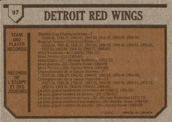 1973-74 O-Pee-Chee #97 Red Wings Team Back