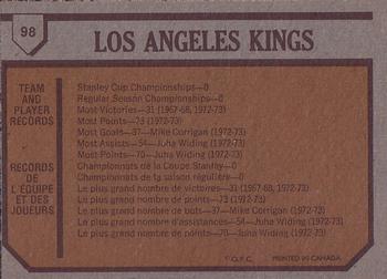 1973-74 O-Pee-Chee #98 Kings Team Back