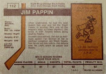 1973-74 O-Pee-Chee #112 Jim Pappin Back