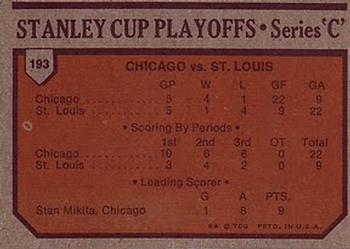 1973-74 Topps #193 1972-73 NHL Quarter-Finals (Series C) Back