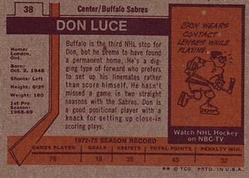 1973-74 Topps #38 Don Luce Back