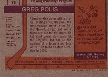 1973-74 Topps #75 Greg Polis Back