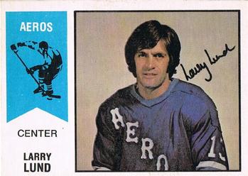 1974-75 O-Pee-Chee WHA #22 Larry Lund Front