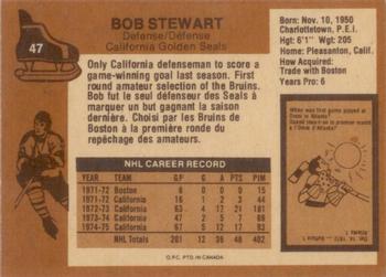 1975-76 O-Pee-Chee #47 Bob Stewart Back
