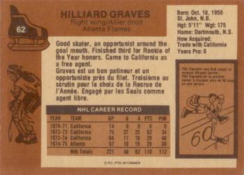 1975-76 O-Pee-Chee #62 Hilliard Graves Back