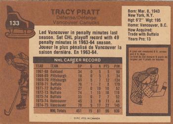 1975-76 O-Pee-Chee #133 Tracy Pratt Back