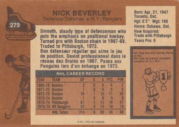 1975-76 O-Pee-Chee #279 Nick Beverley Back