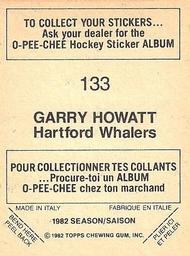 1982-83 O-Pee-Chee Stickers #133 Garry Howatt Back