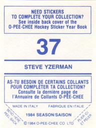 1984-85 O-Pee-Chee Stickers #37 Steve Yzerman Back