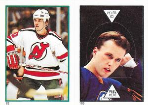 1985-86 O-Pee-Chee Stickers #62 / 189 Aaron Broten / Tom Barrasso Front