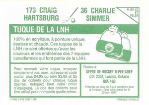 1986-87 O-Pee-Chee Stickers #36 / 173 Charlie Simmer / Craig Hartsburg Back
