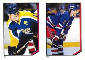 1986-87 O-Pee-Chee Stickers #90 / 220 Dave Taylor / James Patrick Front
