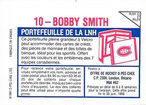 1987-88 O-Pee-Chee Stickers #10 Bobby Smith Back