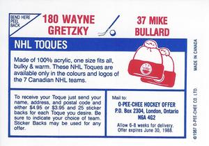1987-88 O-Pee-Chee Stickers #37 / 180 Mike Bullard / Wayne Gretzky Back