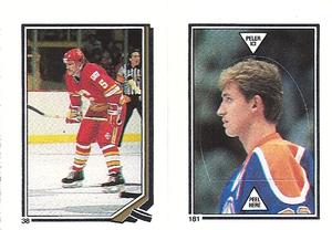 1987-88 O-Pee-Chee Stickers #38 / 181 Neil Sheehy / Wayne Gretzky Front