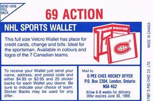 1987-88 O-Pee-Chee Stickers #69 Bill Ranford / Murray Craven Back