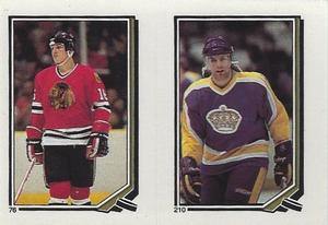 1987-88 O-Pee-Chee Stickers #76 / 210 Ed Olczyk / Jimmy Carson Front