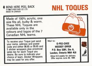 1988-89 O-Pee-Chee Stickers #10 / 139 Troy Murray / Laurie Boschman Back