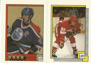 1988-89 O-Pee-Chee Stickers #121 / 251 Wayne Gretzky / Petr Klima Front