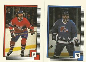 1988-89 O-Pee-Chee Stickers #47 / 182 Mike McPhee / Normand Rochefort Front
