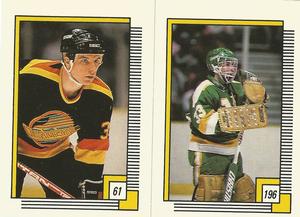 1988-89 O-Pee-Chee Stickers #61 / 196 David Saunders / Don Beaupre Front