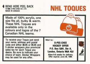1988-89 O-Pee-Chee Stickers #77 / 206 Bruce Driver / Brad McCrimmon Back