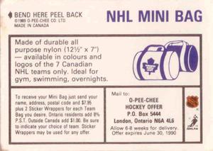 1989-90 O-Pee-Chee Stickers #5 Al MacInnis Back