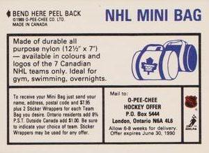 1989-90 O-Pee-Chee Stickers #16 Denis Savard  Back