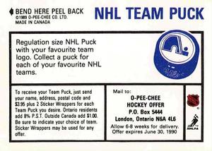 1989-90 O-Pee-Chee Stickers #45 / 191 Zarley Zalapski / Steven Finn Back