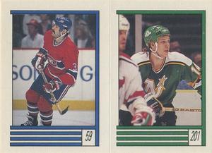 1989-90 O-Pee-Chee Stickers #59 / 201 Mike McPhee / Dave Archibald Front