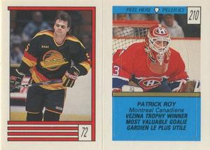 1989-90 O-Pee-Chee Stickers #72 / 210 Garth Butcher / Patrick Roy Front