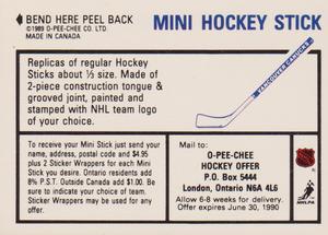 1989-90 O-Pee-Chee Stickers #142 / 263 Pat Elynuik / Ray Ferraro Back