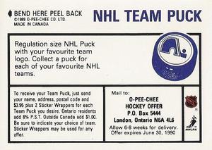 1989-90 O-Pee-Chee Stickers #183 Paul Gillis  Back