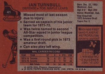 1975-76 Topps #41 Ian Turnbull Back