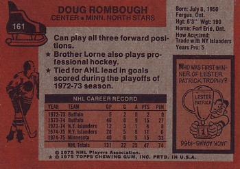 1975-76 Topps #161 Doug Rombough Back