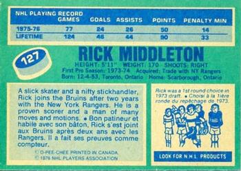 1976-77 O-Pee-Chee #127 Rick Middleton Back