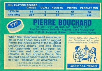 1976-77 O-Pee-Chee #177 Pierre Bouchard Back