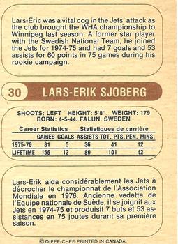 1976-77 O-Pee-Chee WHA #30 Lars-Erik Sjoberg Back