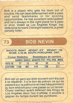1976-77 O-Pee-Chee WHA #73 Bob Nevin Back