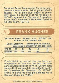 1976-77 O-Pee-Chee WHA #81 Frank Hughes Back