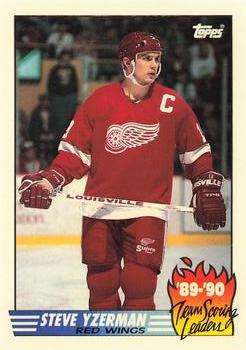 1990-91 Topps - Team Scoring Leaders Collector's Edition (Tiffany) #19 Steve Yzerman Front