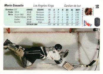 1990-91 Upper Deck French #91 Mario Gosselin Back