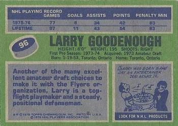 1976-77 Topps #96 Larry Goodenough Back