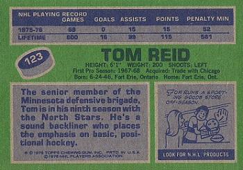 1976-77 Topps #123 Tom Reid Back
